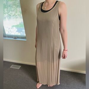 Club Monaco beige sheer maxi dress